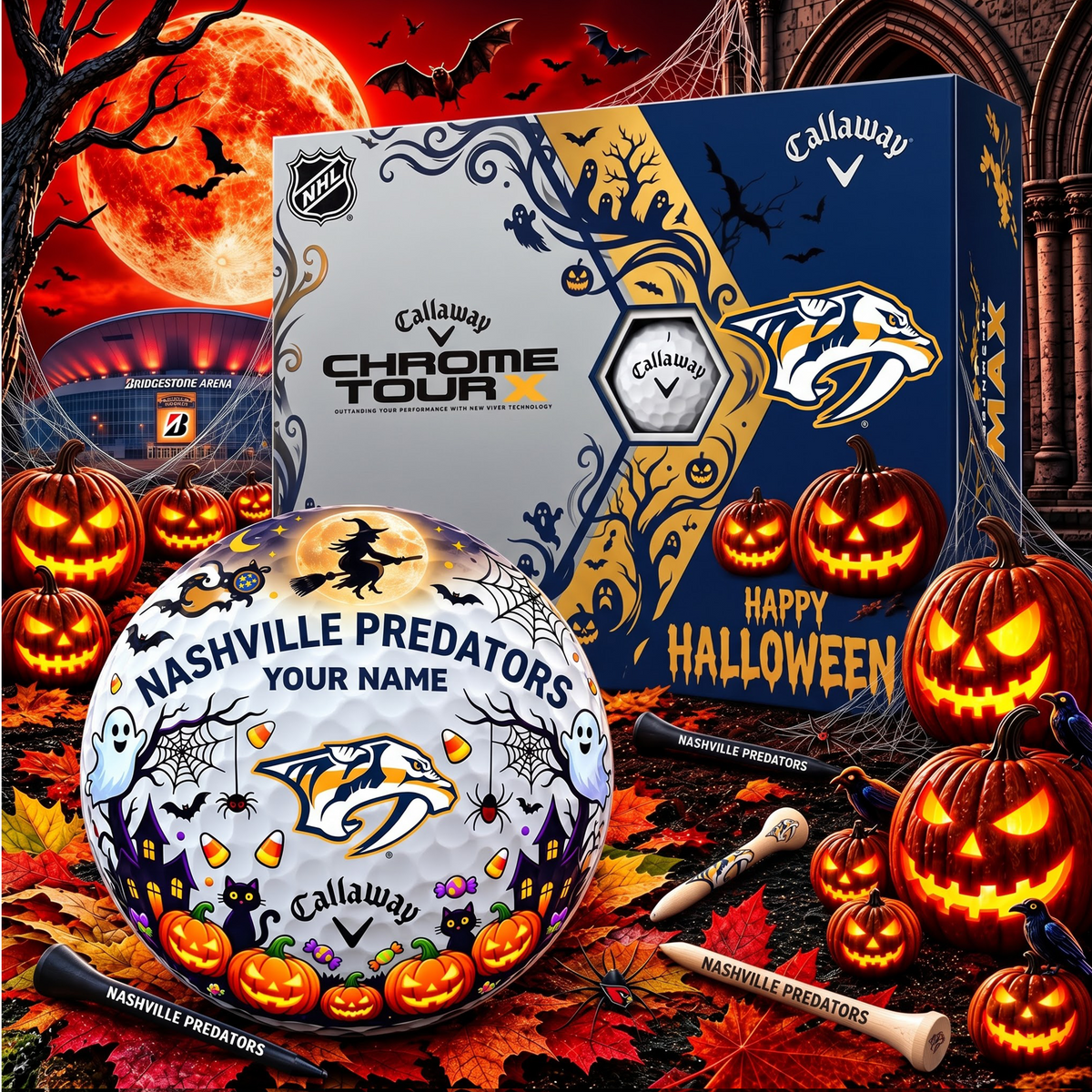 SIGNATURE NHL X NP EXCLUSIVE PERSONALIZED  HALLOWEEN HORROR FAIRWAY GOLF BALL COLLECTION V3