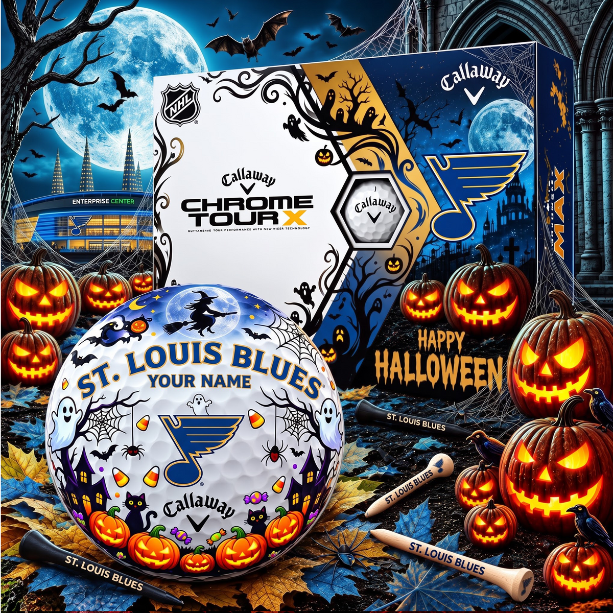 SIGNATURE NHL X SLB EXCLUSIVE PERSONALIZED  HALLOWEEN HORROR FAIRWAY GOLF BALL COLLECTION V3