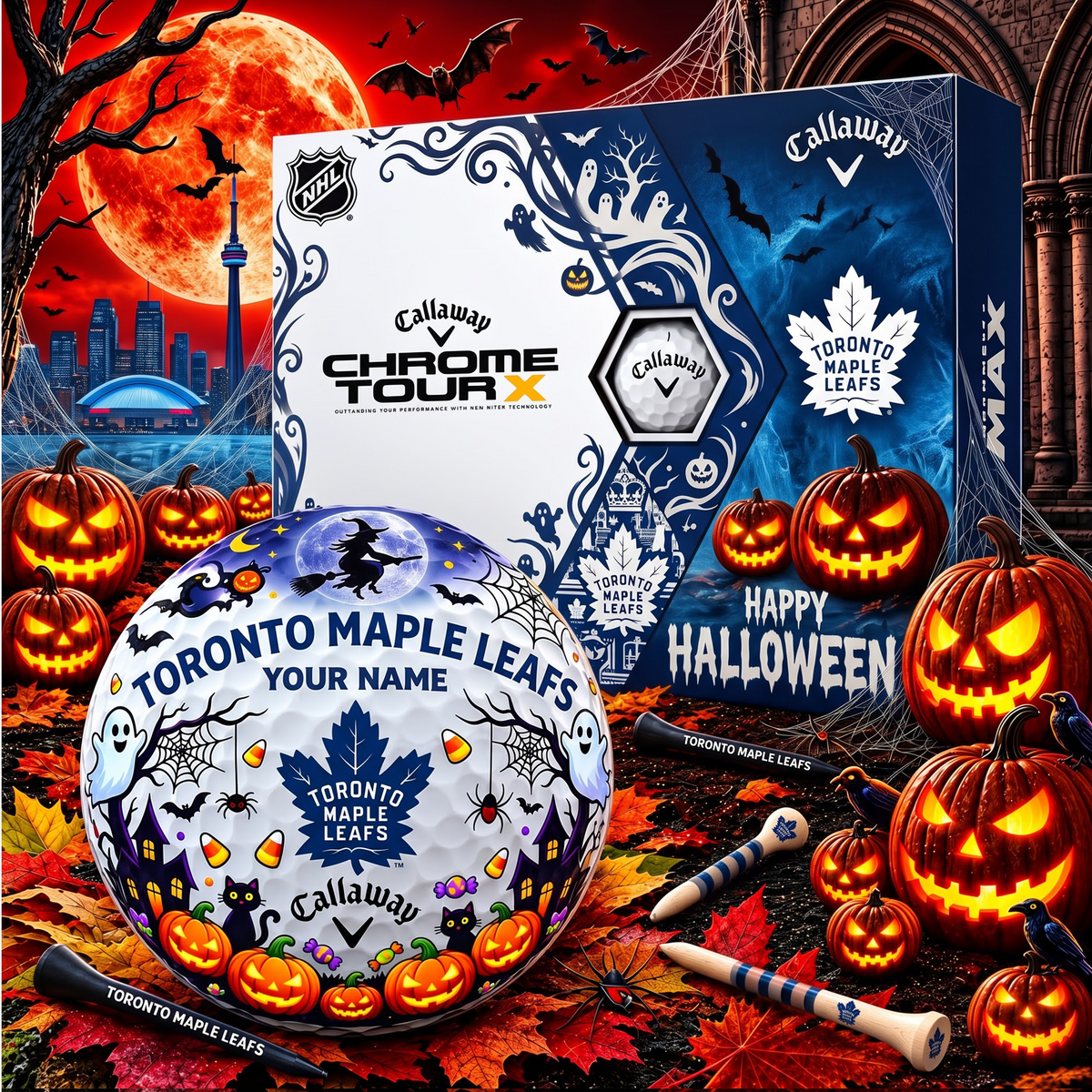 SIGNATURE NHL X TML EXCLUSIVE PERSONALIZED  HALLOWEEN HORROR FAIRWAY GOLF BALL COLLECTION V3