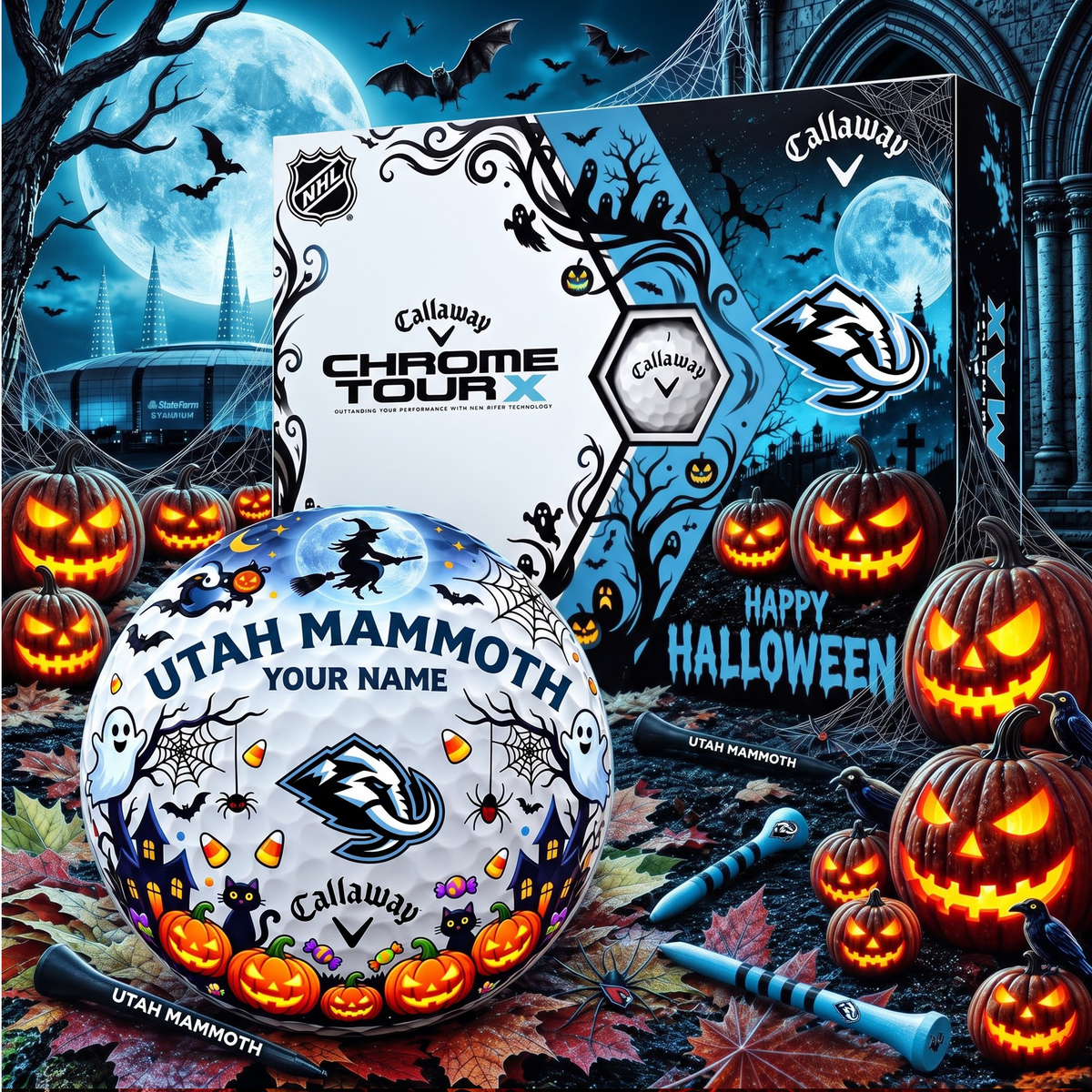 SIGNATURE NHL X UM EXCLUSIVE PERSONALIZED  HALLOWEEN HORROR FAIRWAY GOLF BALL COLLECTION V3