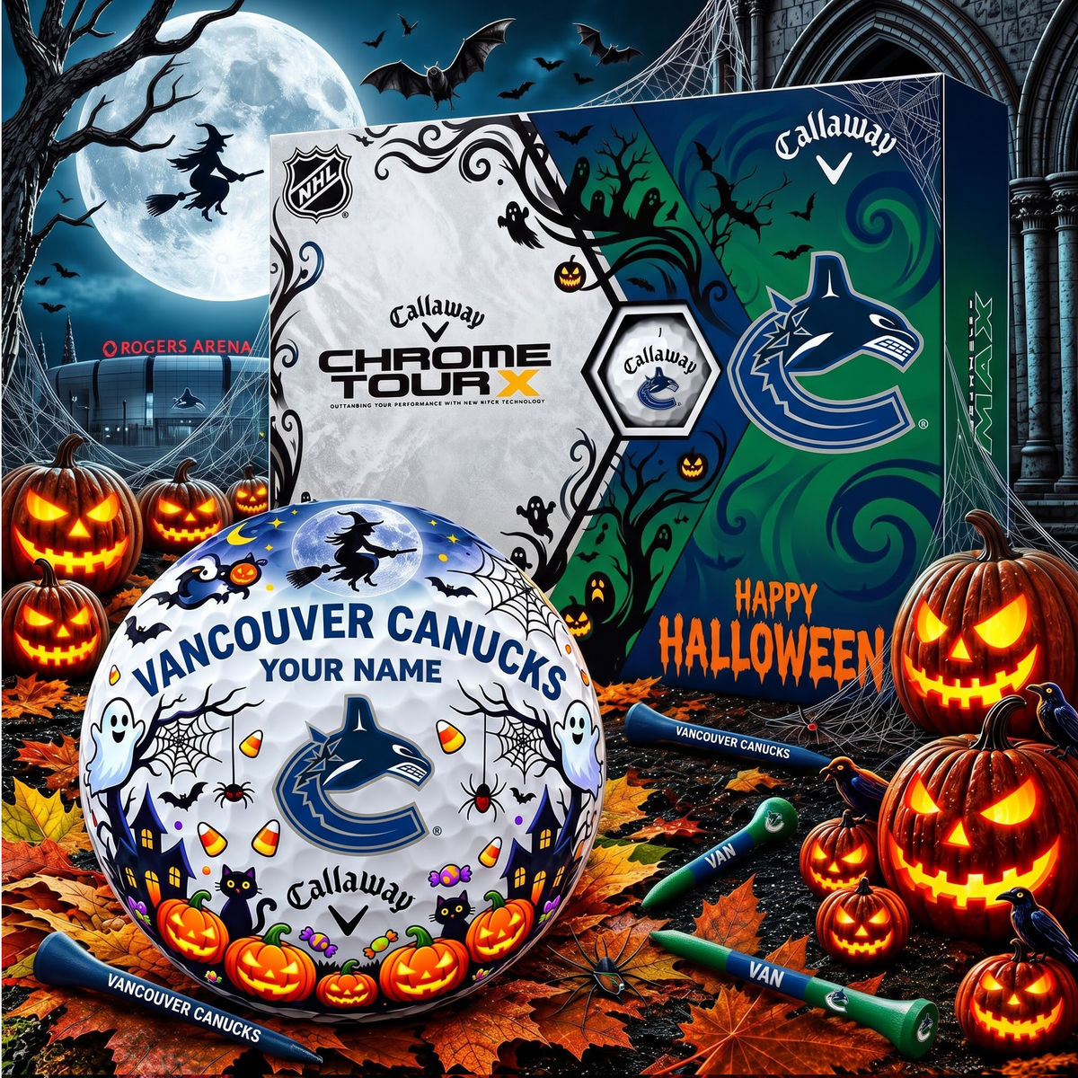 SIGNATURE NHL X VC EXCLUSIVE PERSONALIZED  HALLOWEEN HORROR FAIRWAY GOLF BALL COLLECTION V3