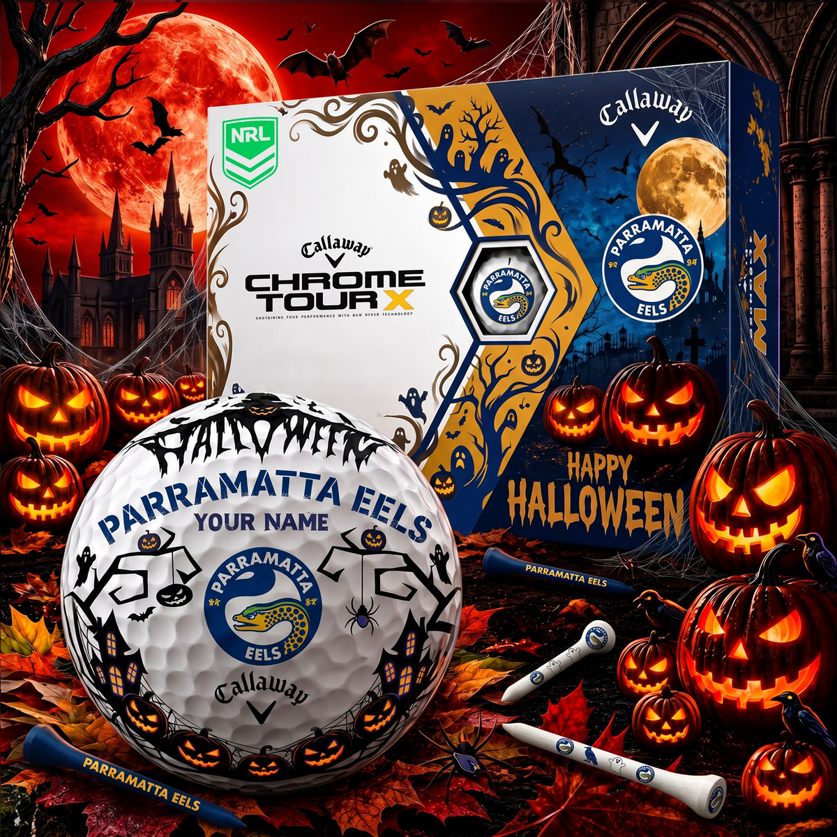 SIGNATURE NRL X PE EXCLUSIVE PERSONALIZED  HALLOWEEN HORROR FAIRWAY GOLF BALL COLLECTION