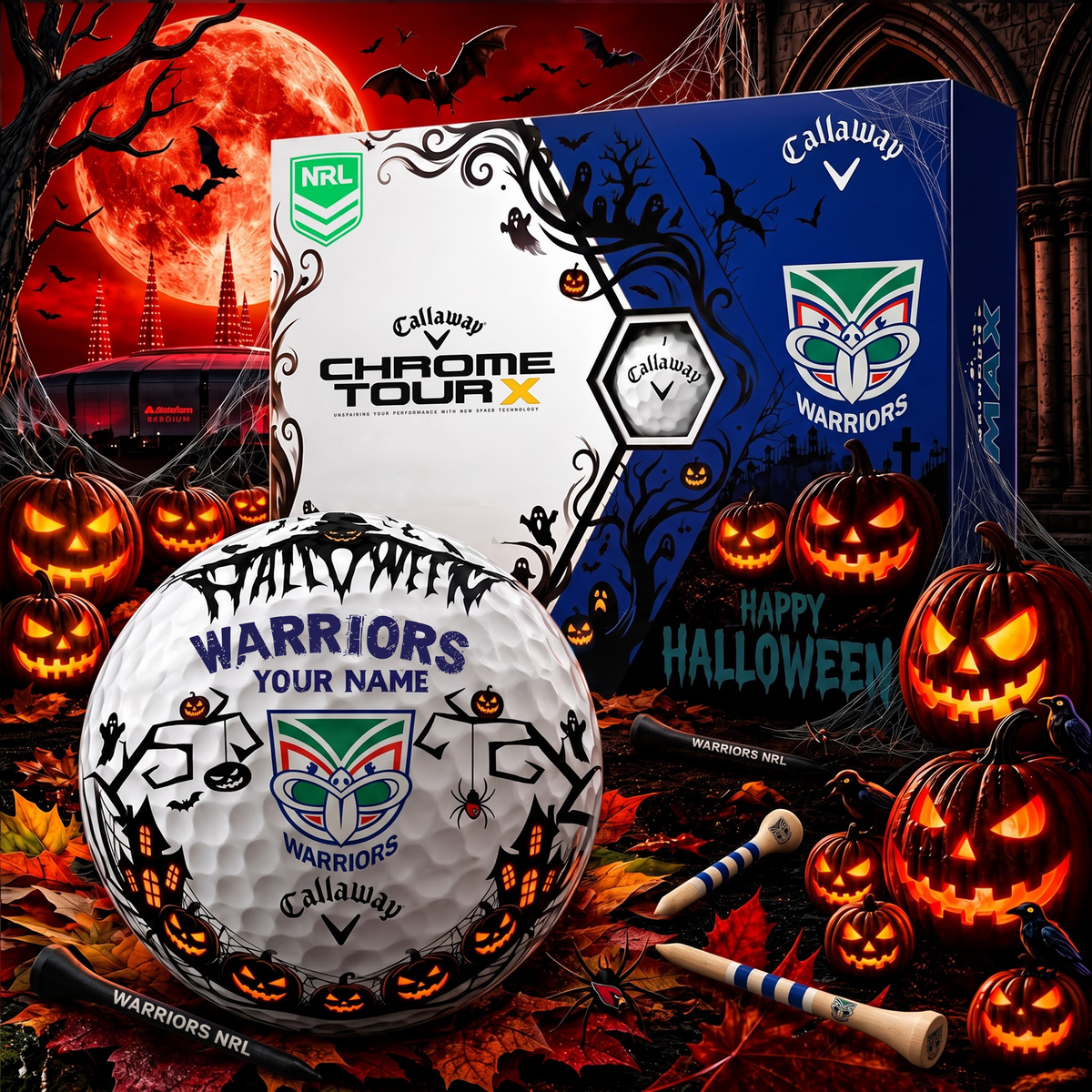 SIGNATURE NRL X WAR EXCLUSIVE PERSONALIZED  HALLOWEEN HORROR FAIRWAY GOLF BALL COLLECTION