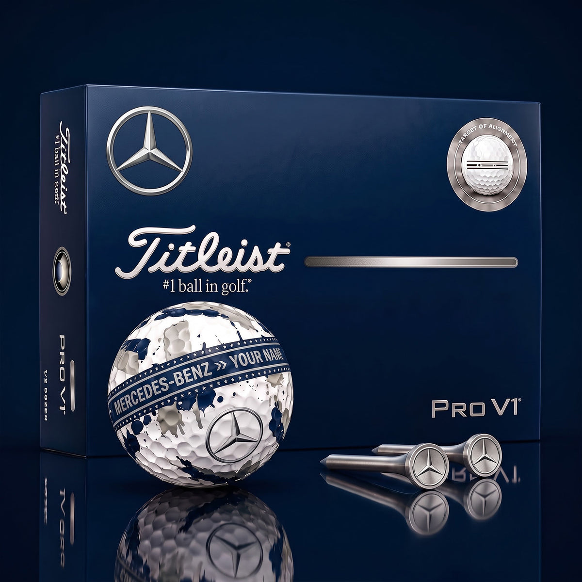 SIGNATURE MERC X MBENZ EXCLUSIVE PERSONALIZED GOLF BALL V4 LIMITED EDITION NDT NHM 050926