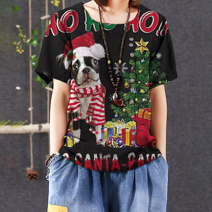 Boston Terrier Ho Casual Short Sleeve Shirt | Summer Blouse | Women Cotton T-shirt